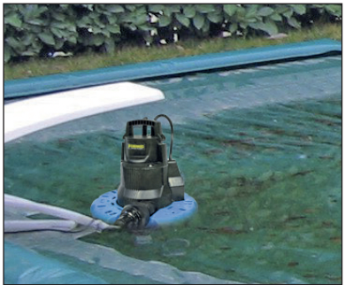 Elettropompa sommersa per svuotamento teli piscina 